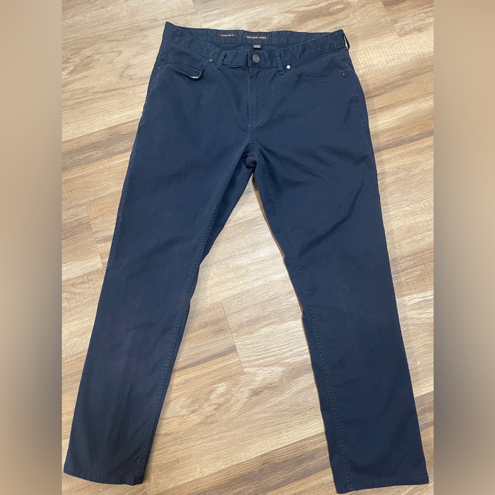 Michael Kors Men’s Parker Slim Fit Navy Blue Khakis size 34/30